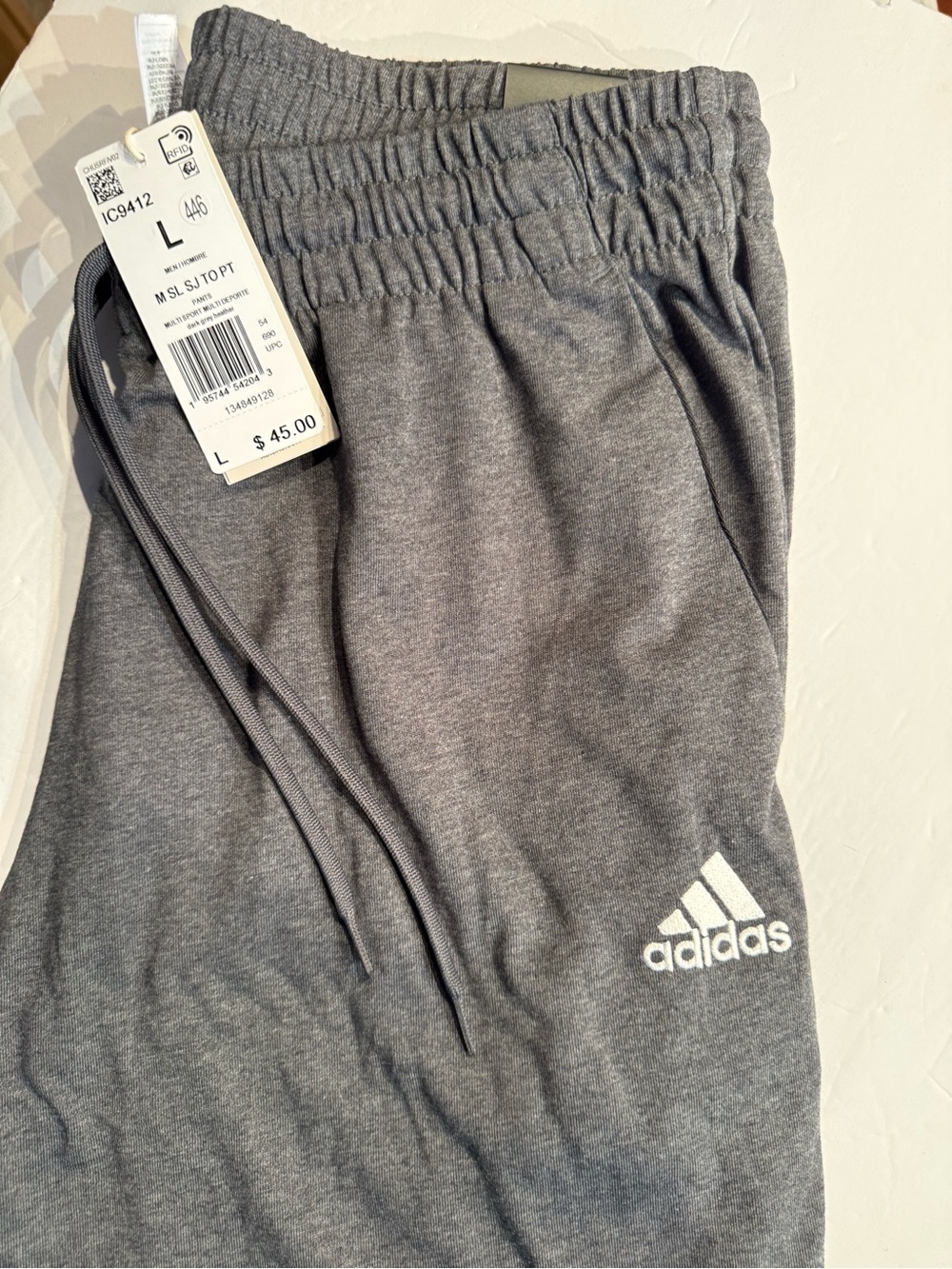 Adidas Mens Gray Jogger Sweatpants large